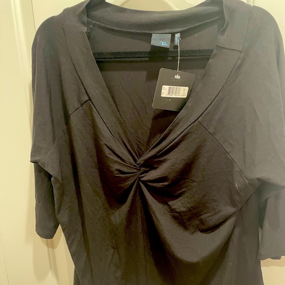 Brand New Plunge black blouse. Size 2X